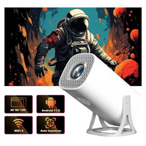 HONGTOP S40 안드로이드 11 미니 프로젝터 지원 4K 1080P 2.4G/5GWIFI BT5.0 프로젝터 1280*720P 홈 시네마 휴대용 프로젝터