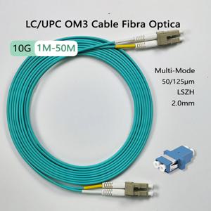 OM3 멀티모드 광섬유 패치 케이블 LC/UPC에서 LC/UPC 듀플렉스 1M-50M 2.0mm 10Gbps 광섬유 점퍼 데이터 센터 네트워크 케이블