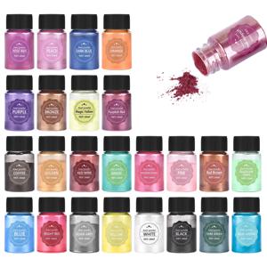 20ml 진주 빛 운모 분말 에폭시 수지 안료 키트 염료 진주 안료 천연 운모 미네랄 파우더 DIY 쥬얼리 공예 양초