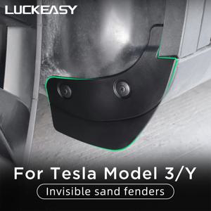 LUCKEASY Tesla Model Y 2020-2024 뒷바퀴 머드 플랩 자동차 수정 액세서리 모델 3 스플래시 가드 머드 펜더 키트