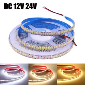 유연한 리본 테이프 조명, DC 12V 24V SMD 2835 240LED/M LED 스트립, 방수 IP65 IP21, 따뜻하고 자연스러운 흰색 홈 데코