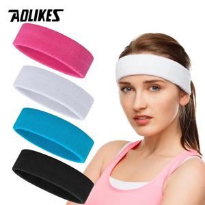 AOLIKES 1PCS Sweatbands 남성용 및 여성용 스포츠 헤드 밴드, 테니스, 달리기, 농구, 운동용 테리 천 스웨트 밴드
