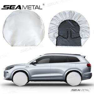 SEAMETAL 1/4pcs 범용 휠 타이어 커버 옥스포드 방수 UV 태양 보호기 캠퍼 자동차 트럭용 휠 타이어 커버 29-32인치