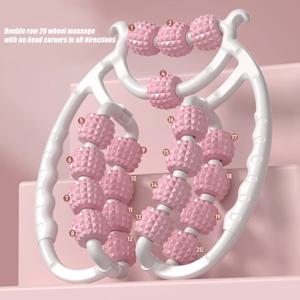 팔, 테니스 팔꿈치 근육 롤러, 하드 뾰족한 마사지 공 및 20 휠 셀룰라이트용 1pcs 트리거 포인트 마사지 폼 롤러 스틱