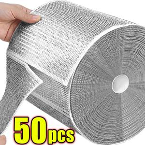 도매 금속 강철 와이어 넝마 천 홈 주방 냄비 팬 식기 세척 양면 행주 청소 천 수건 스크러버 넝마