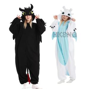 Kigurumi 이빨없는 드래곤 Onesie 잠옷 성인 점프 슈트 동물 Pijamas 파자마 할로윈 코스프레 의상 훈련 방법