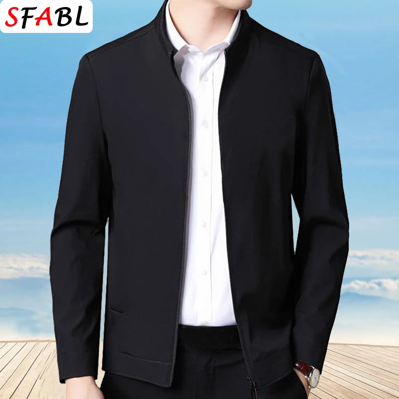 고급 품질 남성 재킷 비즈니스 캐주얼 럭셔리 블레이저 남성용 지퍼 재킷 사무실 정장 코트 봄 가을 신상 아우터웨어 3XL