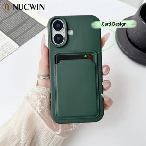 클래식 무광 단색 카드 케이스 아이폰 17 프로 맥스 16 15 14 13 12 11 프로 맥스 미니 플러스 실리콘 방수 소프트 커버