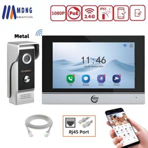 TUYA 비디오 인터콤 터치 스크린, 무선 와이파이 POE 유선 초인종, RFID 액세스 제어, 야간 투시 방수, 1080P, 10 인치