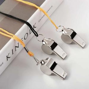 팀 스포츠 로프 달린 금속 호루라기, 강력한 스테인레스 스틸 호루라기, 전문 휴대용 심판 호루라기 훈련