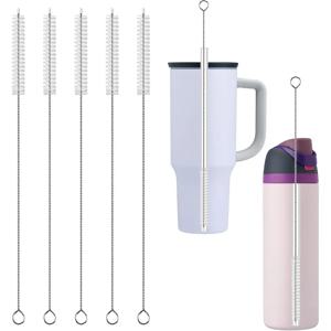 2-10Pcs 마시는 밀짚 청소 브러시 ​​키트 튜브 브러시 아기 컵 병에 대 한 나일론 스테인레스 스틸 긴 핸들 청소 브러쉬