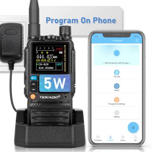 TIDRADIO H3 워키토키 장거리 무선 프로그래밍 에어 밴드, 견인 방식 햄 라디오 무선 세트, USB 충전식 GMRS DualPTT