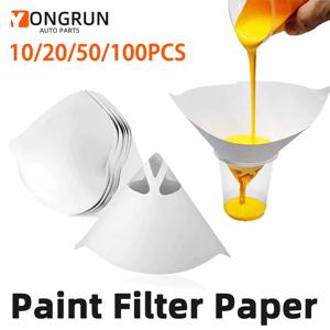 YONGRUN 10/20/50/100PCS 일회용 페인트 필터 종이 자동차 페인트 메쉬 필터 깔때기 일회용 원뿔형 필터 깔때기