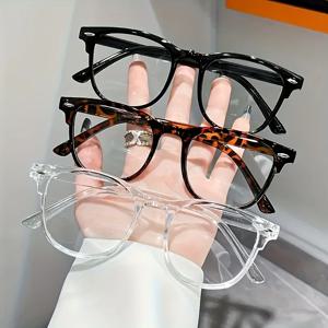 투명 렌즈가 포함된 복고풍 경량 원형 프레임 안경 2쌍 - 패셔너블하고 다재다능함