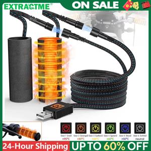 Extractme 오토바이 가열 핸들바 USB 조절식 단열 핸들바 전기 스쿠터 자전거 난방 액세서리
