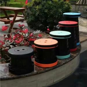 접이식 텔레스코픽 의자 보관 의자 야외 여행 접이식 의자 조정 가능한 플라스틱 낚시 의자 레인보우 텔레스코픽 의자