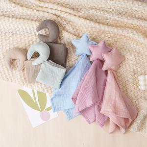 Elinfant 100% 코튼 모슬린 베이비 컴포트 타올, 문 & 스타 거즈 베이비 타올, 소년과 소녀를 위한 진정 타올