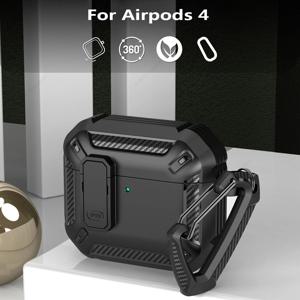 AirPods 4 4 세대 커버 용 보안 잠금 케이스 Apple AirPods 4 용 TPU PC 보호 케이스 후크가있는 Fundas 이어폰 액세서리