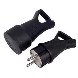 EU 고무 방수 소켓 플러그 DIY 전원 케이블 코드 16A 250V 용 커버 IP54가있는 Electrial 접지 유럽 커넥터