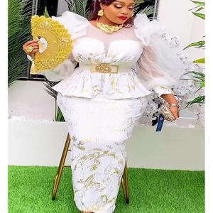 여성을위한 아프리카 드레스 2025 새로운 패션 플러스 사이즈 스팽글 이브닝 파티 롱 드레스 대시 키 앙카라 복장 가운 아프리카 의류