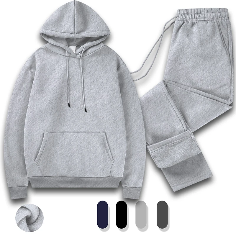 Tracksuit Men 2 Piece Set 크고 키가 큰 긴 소매 후드 Activewear 정장 체육관 운동 훈련 Stretchy Outfit
