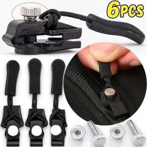 2-6pcs 지퍼 수리 키트 범용 인스턴트 지퍼 수리 교체 지퍼 슬라이딩 치아 구조 지퍼 헤드 3 가지 크기