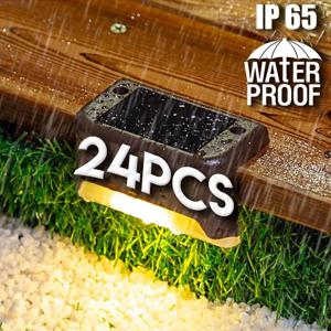 1~12PCS 태양 갑판 빛 야외 IP65 방수 태양 광 발전 정원 램프 난간 계단 단계 울타리 마당 파티오 통로