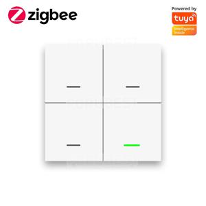 Tuya Zigbee 무선 스마트 장면 스위치 4 갱 12 모드 홈 자동 조명 장면 버튼 컨트롤러 ZigBee 게이트웨이 필요