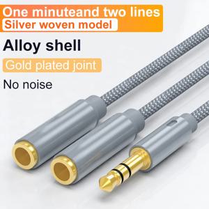 헤드폰 분배기 3.5mm 2 웨이 Aux 남성-여성 이어폰 오디오 어댑터 TV 전화 PS4 용 더블 스테레오 Y 분배기 케이블
