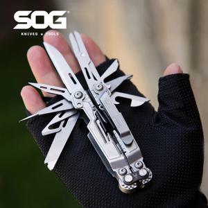 SOG PowerPint 18-in-1 전술 멀티툴(접이식 펜치 및 칼 포함) - 야외 캠핑, 생존 및 하이킹을 위한 소형 EDC 장비