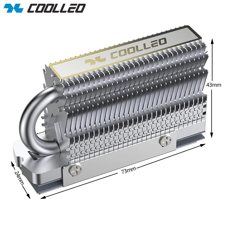 COOLLEO HR-09 M.2 2280 SSD 방열판 완전 전기도금 리플로우 용접 AGHP HeatPipe 2280 NVMe SSD 쿨러