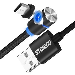 마이크로 USB 타입 C 고속 고속 고속 충전 USB 케이블, LED 조명 분리형 및 변경 가능 어댑터, 90 도 각도 자석 커넥터