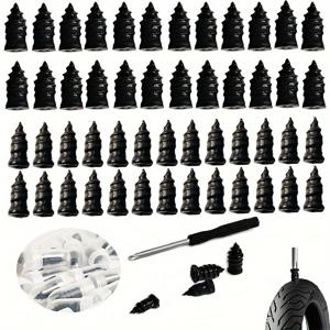 타이어 수리 고무 못, 셀프 서비스 타이어 수리 못, 스크루 드라이버 포함 진공 타이어, 빠른 도구, 30 개, 10 개 나사