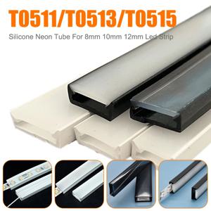 LED 실리콘 네온 튜브 블랙 밀키 유연한 보호 커버, 방수 스트립 라이트, 10M, T0511, T0513, T0515, 8mm, 10mm, 12mm, WS2812B