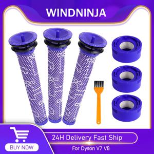 다이슨 V7 V8 용 진공 청소기 필터 키트 Absolute Animal 무선 진공 청소기 교체 프리 필터 포스트 필터 예비 부품