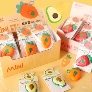 귀여운 아보카도 딸기 과일 아트 나이프, 미니 휴대용 다목적 종이 나이프 블레이드, 사무실 문구 절단 용품