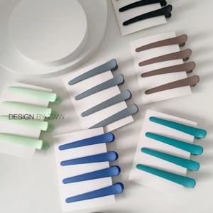 4 개/대 캔디 컬러 전문 미용 살롱 머리핀 플라스틱 Duckbill 헤어 클립 DIY 악어 헤어 케어 스타일링 도구