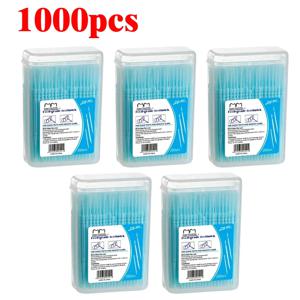 200 개/상자 플라스틱 이쑤시개 양방향 일회용 치간 칫솔 치과 치아 치실 헤드 구강 위생 입 청소