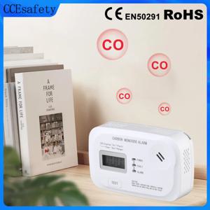 일산화탄소 감지기 EN50291 10년 CO 센서 휴대용 일산화탄소 경보기 가정용 RV 여행용 LCD 디스플레이 AA 배터리