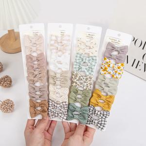 10 개/대 미니 머리 활 클립 아기 소녀 귀여운 Froal 인쇄 격자 무늬 Hairbows 체크 무늬 깅엄 머리핀 한국어 안전 키즈 모자를 쓰고 있죠