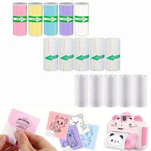 15롤 57mm 감열지 자체 접착 스티커(흰색 5개/색상 5개)+일반 5개, 카메라/휴대용 프린터용, 사진 저널 사무실