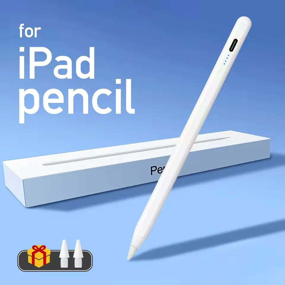 애플 펜슬용 유니버설 스타일러스 펜, LED 전원 표시등, 팜 리젝션 터치 펜슬 (2022, 2021, 2020, 2019 아이패드 펜슬 호환)