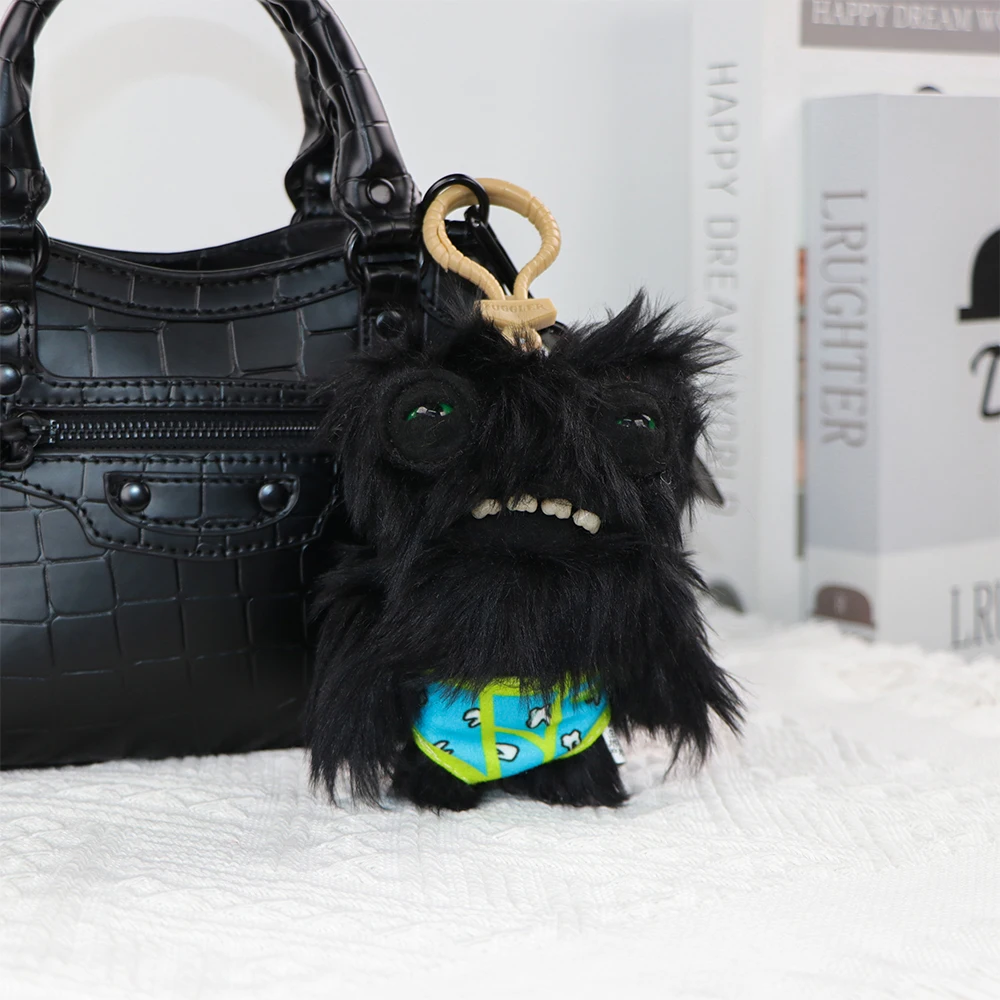 Fuggler 부드러운 봉제 인형 키 체인 추악한 미소 치아 괴물 펜던트 Fugg Wide Eyed Weirdo Black Funny Backpack Keyring Gifts11CM