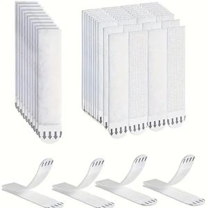 12/24Pairs 드릴링 필요 없음 교수형 그림 스트립 프레임 용 양면 이동식 벽 후크 삽화 방수 접착제