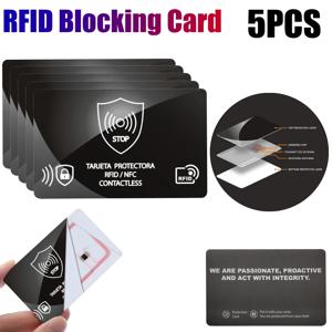 5PCS RFID 차단 카드 보안 직불 신용 카드 여권 보호기 차단기 NFC 신호 차단 ID ATM 가드 카드 소지자 슬리브
