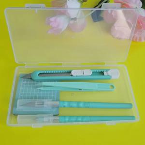 전문 스크랩북 도구 세트 - 조각 칼, 미끄럼 방지 매트, 정밀 핀셋 및 펜으로 세밀한 종이 공예를 위한 5개/세트