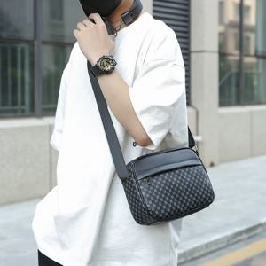 남성용 캐주얼 경량 비즈니스 숄더백, 패션 소프트 PU 가죽 메신저백, 편안한 와이드 스트랩 크로스백