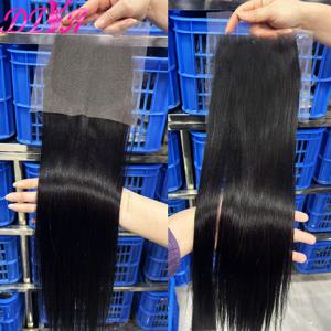 손으로 묶인 5x5 투명 레이스 클로저 전용 스트레이트 15A 베트남어 헤어 13x4 레이스 정면 100% 버진 인간의 머리카락 사전 뽑아