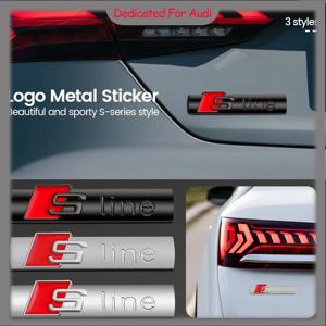 3D 금속 크롬 블랙 Sline 로고 S 라인 엠블럼 자동차 펜더 배지 아우디 A3 A4 A5 A6 A7 Q2 Q5 Q7 Q3 TT S 라인 스티커 Accrssorie