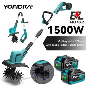 요피드라 무브러시 전기 정원 경운기 잔디 깎는 기계 토양 경작용 정원용 전동 공구 (마키타 18V 배터리 핀용)